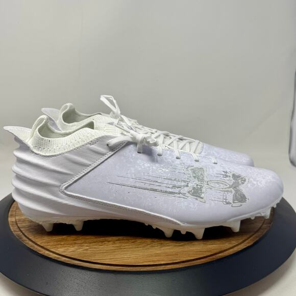 Under Armour Blur Smoke Suede 2.0 MC White Football Cleats 3027978-101 Size 14 - Picture 1 of 8